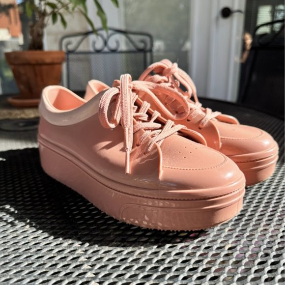 Melissa Pink Platform Jelly Sneakers 8 - Picture 6 of 11